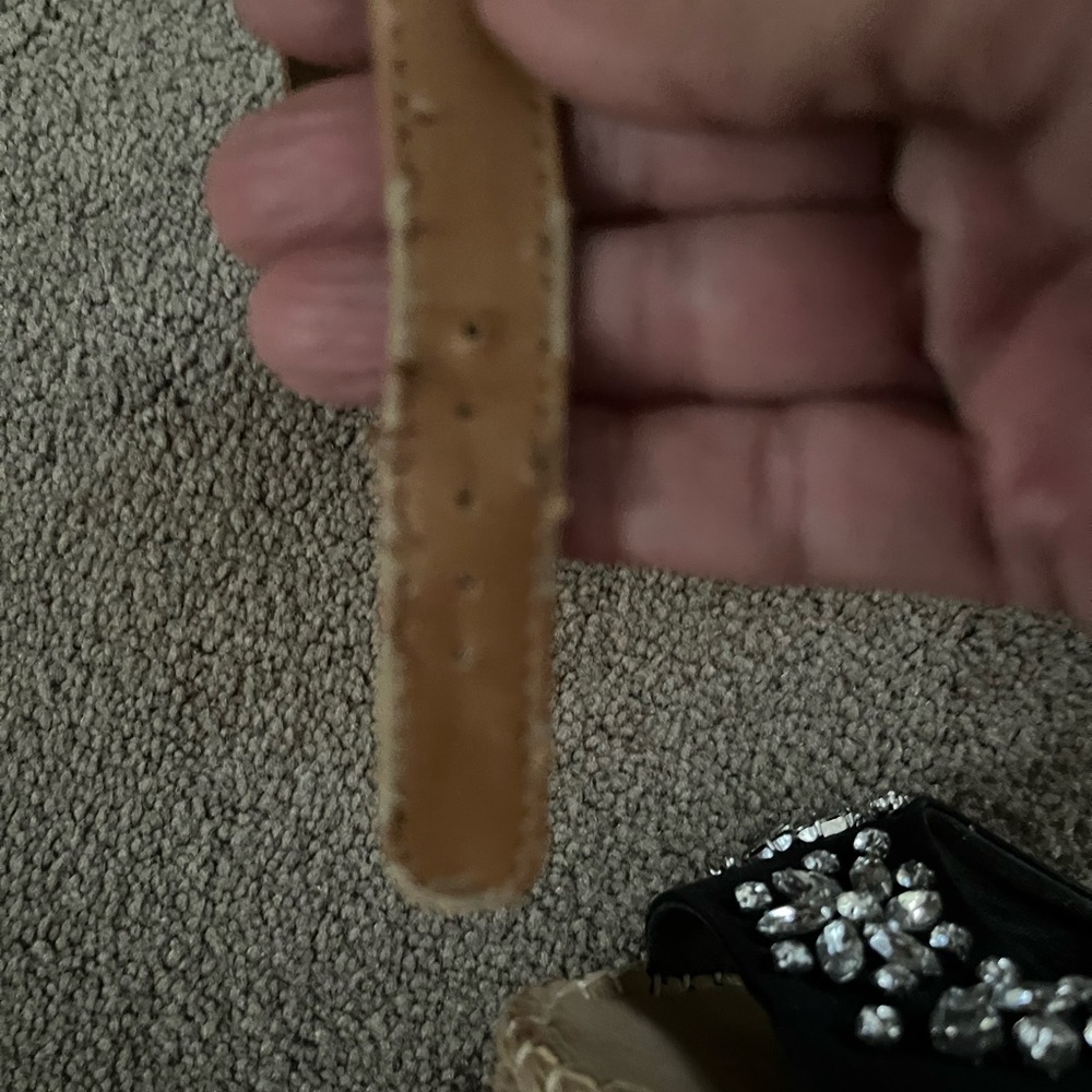 Black Canvas Jeweled Wedge Sandals - Picture 10 of 10